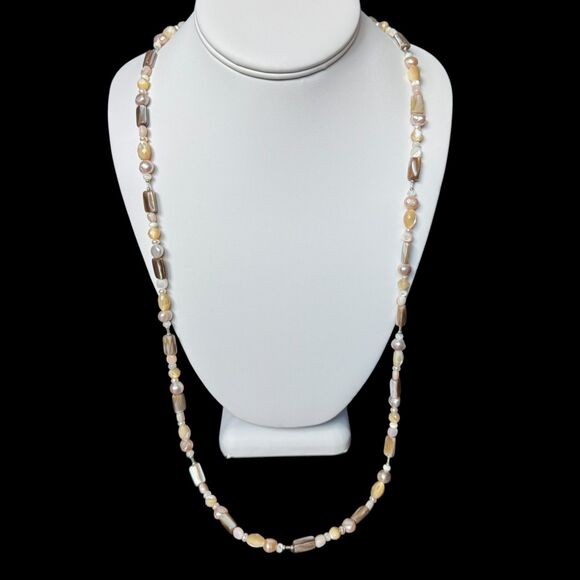 Carolyn Pollack Relios 925 Pearl & Mother of Pearl Beaded Necklace 30 - 34 inch - Picture 15 of 15